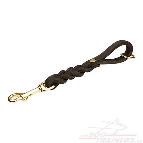 Braided Short Leather Dog Leash 13mm - Click Image to Close