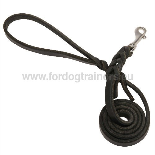 Leather Dog Leash with Stainless Steel Snap Hook - Click Image to Close