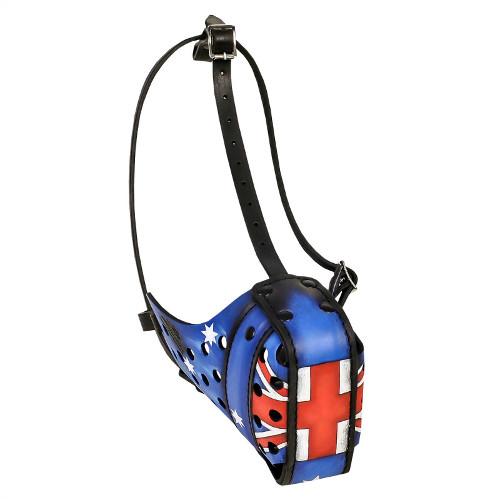 NEW Soft Dog Muzzle with Australian Flag ❍ - Click Image to Close