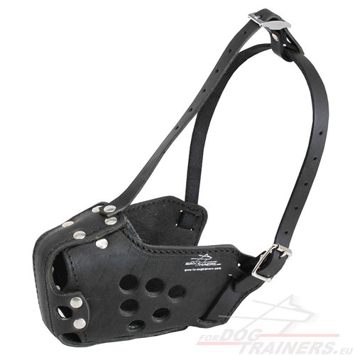 Closed Working Leather Dog Muzzle for Attack - Click Image to Close