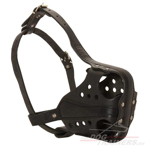 New Ventilated Leather Working Muzzle for Big Dogs☛ - Click Image to Close
