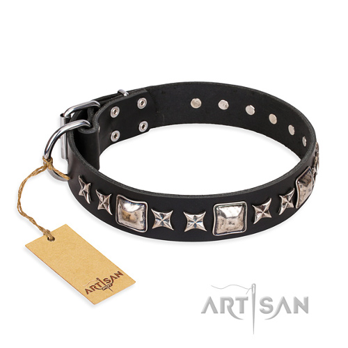 Large Leather Studded Space Walk FDT Artisan Collar - Click Image to Close
