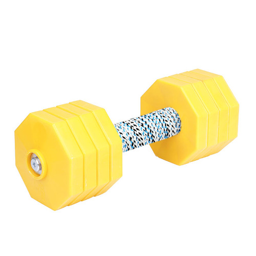 Dog Training Dumbbell with Yellow Plates - Click Image to Close