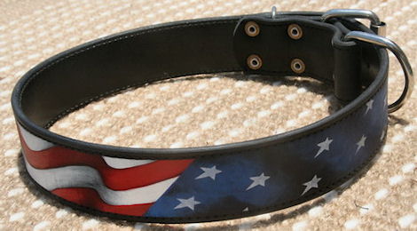 Collar Cuero con Dibujo para Perros Estilo Americano