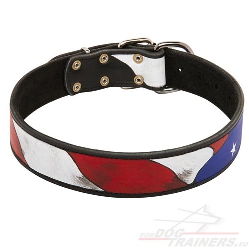 Unique Handpainted leather dog collar for Dobermann - Click Image to Close