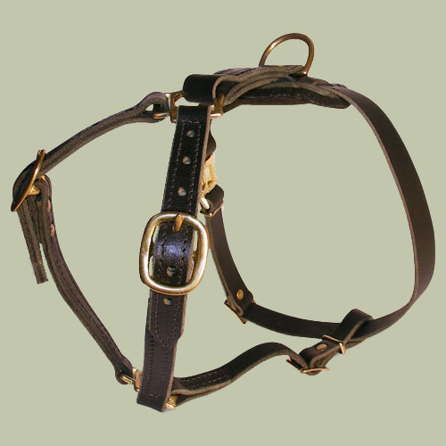 English Bulldog Luxury Leather Harness - Click Image to Close