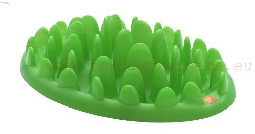 Dog Slow Down Bowl Bright Green Grass